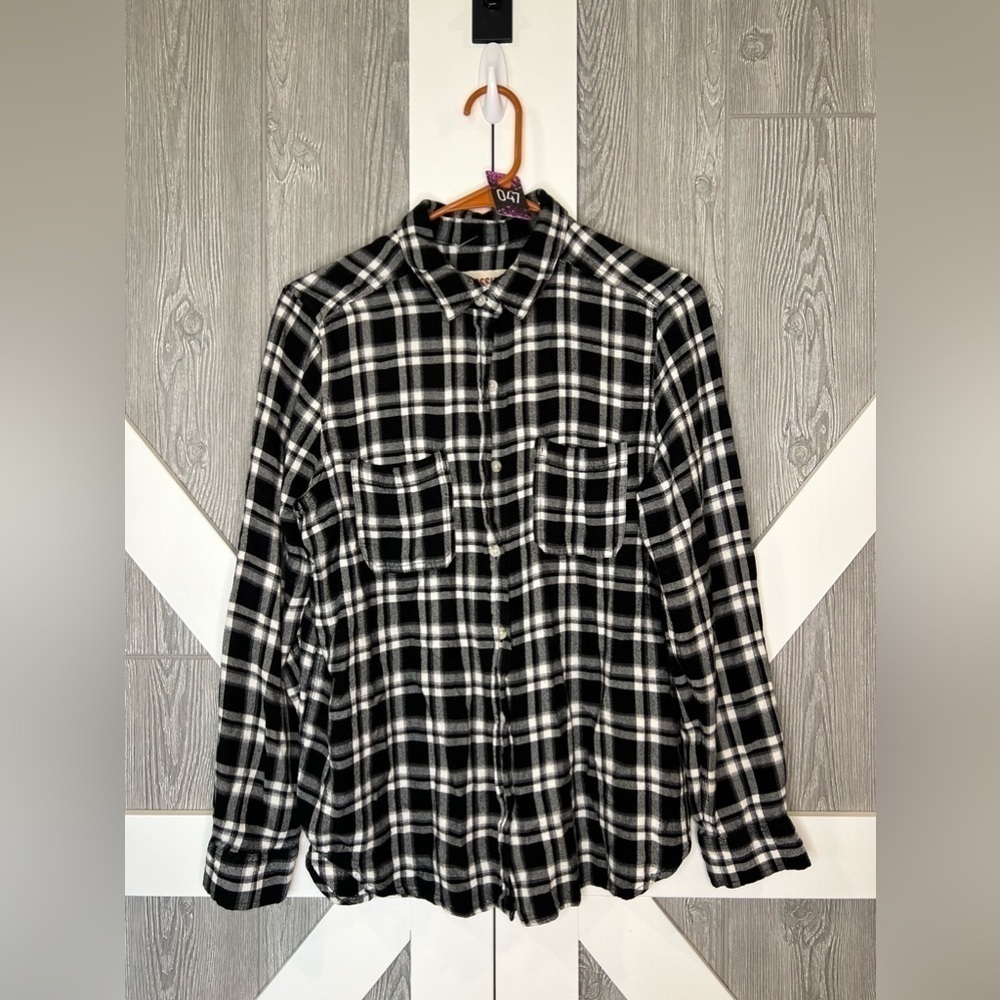 047. Vintage Mossimo Boyfriend Fit Plaid Super Soft Flannel M - Picture 1 of 4